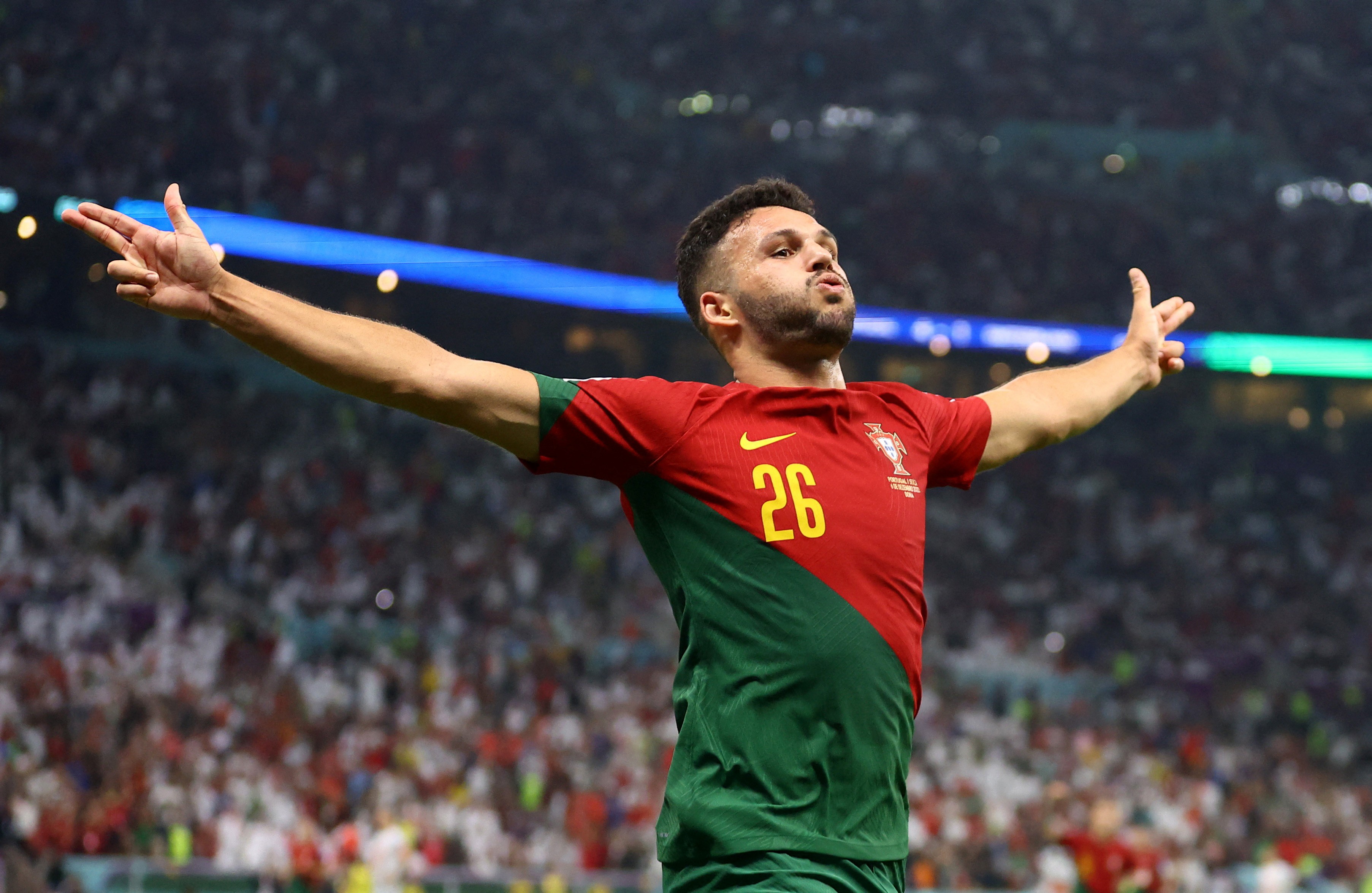 حصاد ثمن نهائي كأس العالم.. إنجاز مغربي تاريخي وهاتريك جونكالو راموس